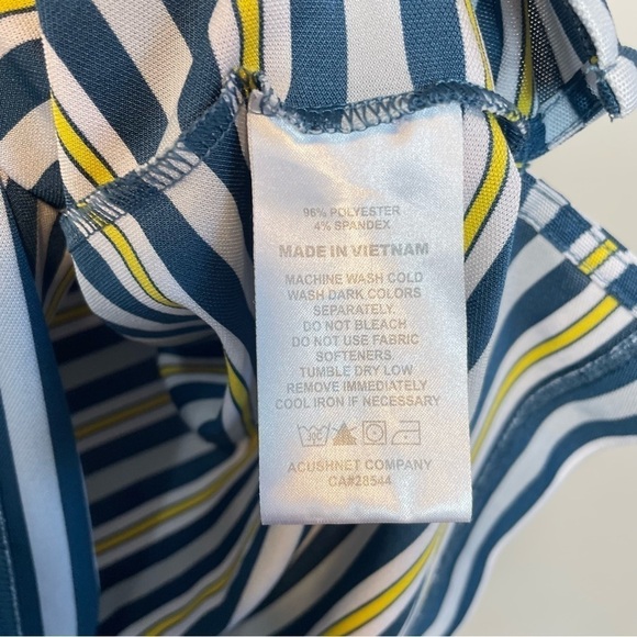 FootJoy Blue Yellow Short Sleeve Polo Shirt Size Mens Large - Picture 6 of 7